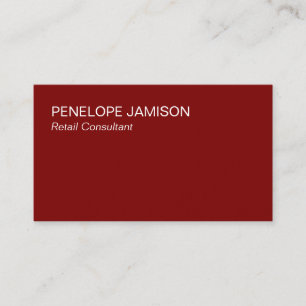 Modern Maroon and White Business Card