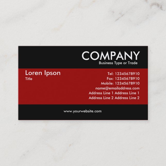 Modern - Maroon Business Card (Front)