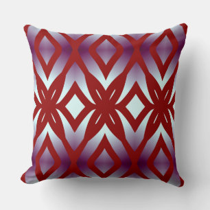 Modern maroon geometric fabric pattern design cushion