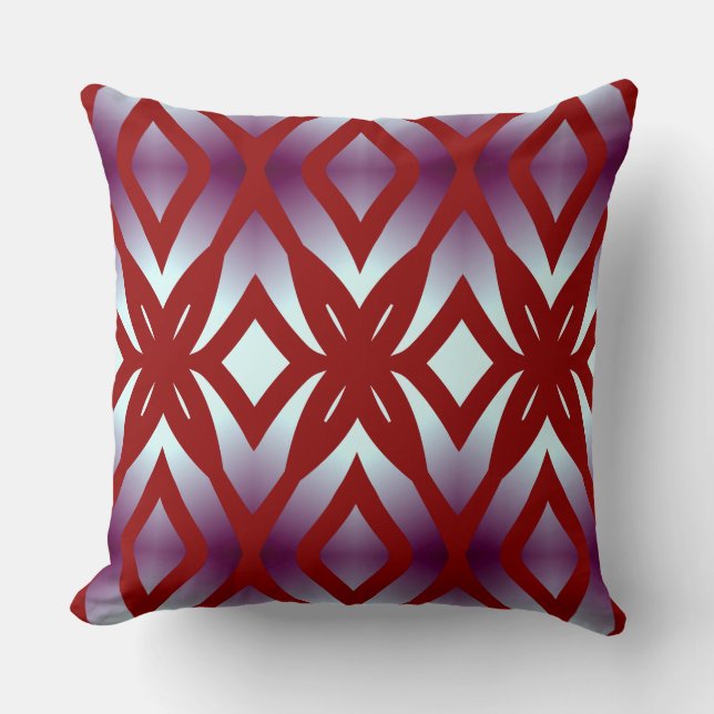 Modern maroon geometric fabric pattern design   cushion (Front)