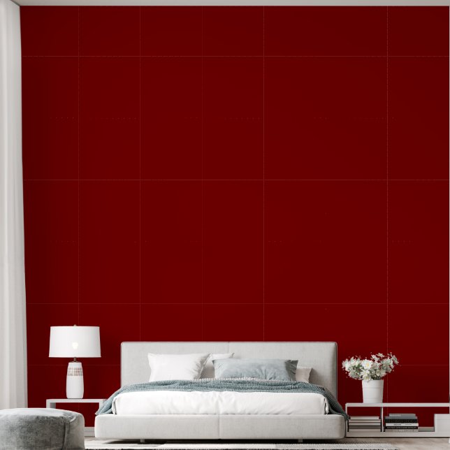 Modern Maroon Plain Solid Colour Wallpaper (Bedroom)