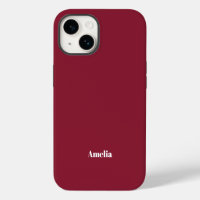 modern maroon white script Personalised Name