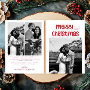 Modern Married Newlywed Cute Merry Christmas Holiday Card