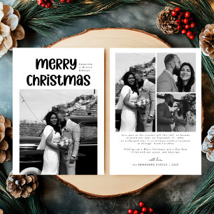 Modern Married Newlywed Cute Merry Christmas Holiday Card