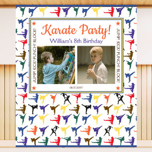 Modern Martial Arts Karate Kids Birthday Backdrop Tapestry