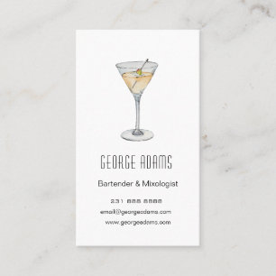 Modern  Martini  Bartender Business Card