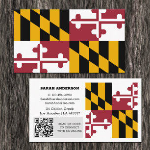 Modern Maryland Business Card, Maryland Flag / USA Business Card