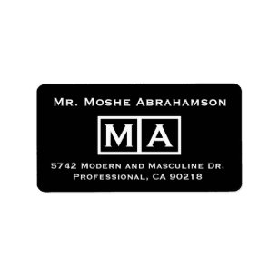 Modern Masculine B&W Return Address Labels