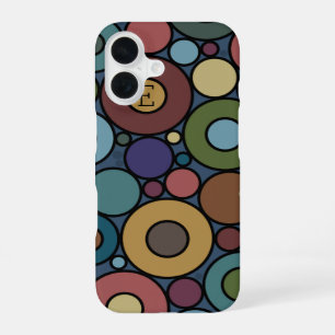 Modern Masculine Earthtone Circles iPhone 16 Case