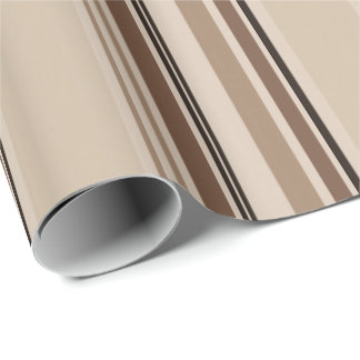 Modern Masculine Neutral Stripe Linen  Wrapping Paper