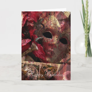 Modern Masks Birthday Card