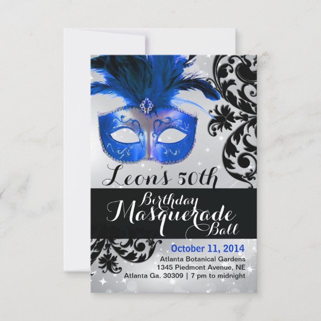 Modern Masquerade Ball Invitation (Front)
