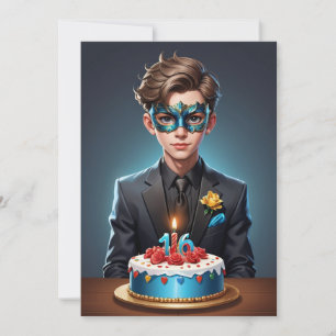 modern masquerade sweet 16 invitations