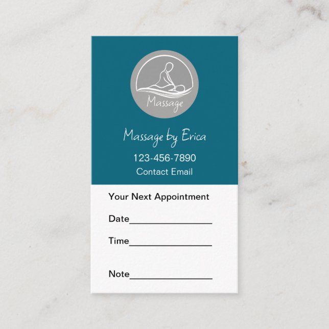 Modern Massage Appointment Business Cards (Front)