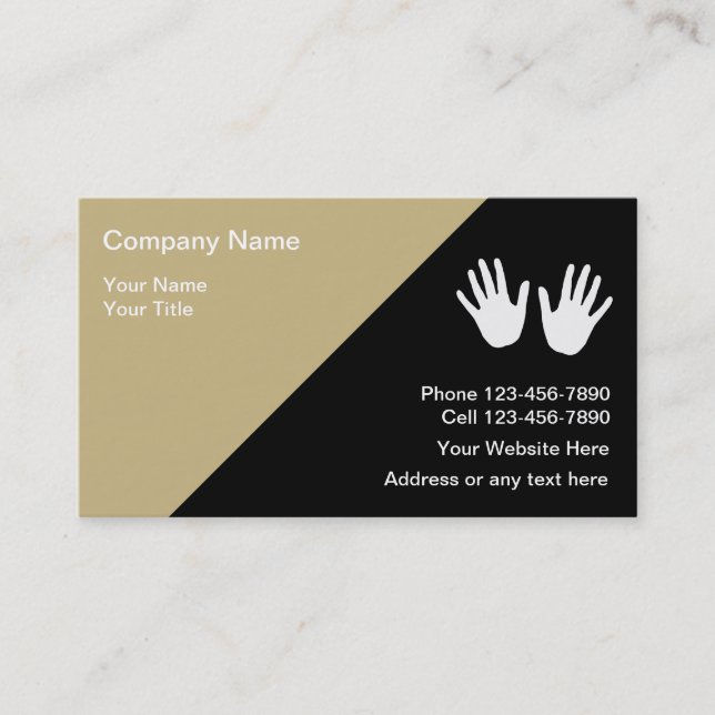 Modern Massage Business Cards (Front)