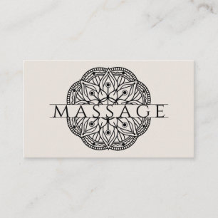 Modern Massage Therapist Lotus Pose Business Card