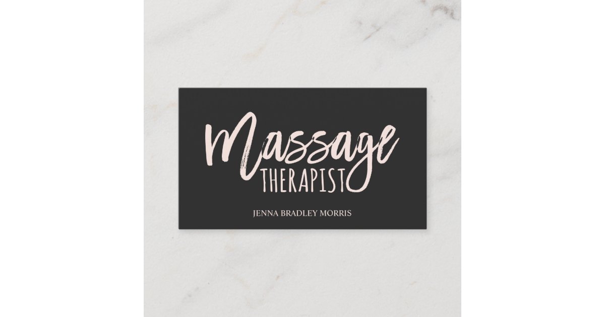 Modern Massage Therapist Script Blush Pink Business Card Zazzle 