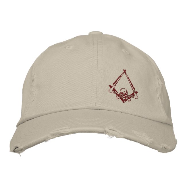 Modern Master Mason embroidered distressed hat (Front)