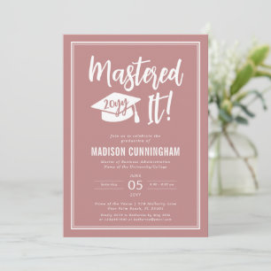 Modern Mastered It Master's Degree Graduation Invitation
