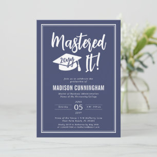 Modern Mastered It Master's Degree Graduation Invitation