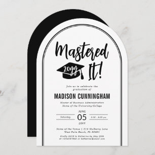 Modern Mastered It Master's Degree Graduation  Invitation