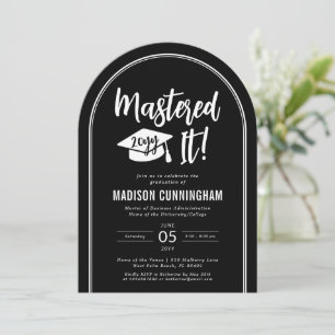 Modern Mastered It Master's Degree Graduation Invitation