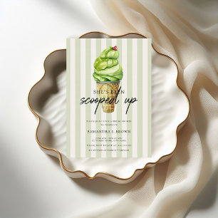 Modern Matcha Ice Cream Bridal Shower Invitation