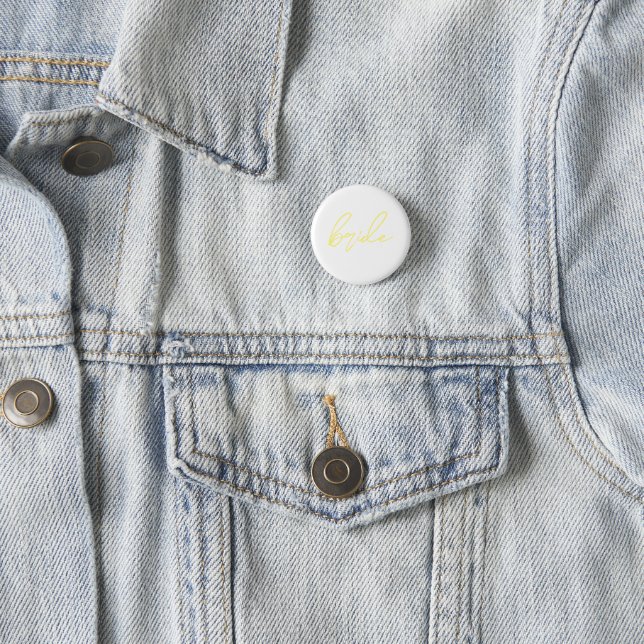 Modern Matching Bride Bachelorette Party | Yellow 3 Cm Round Badge (In Situ)