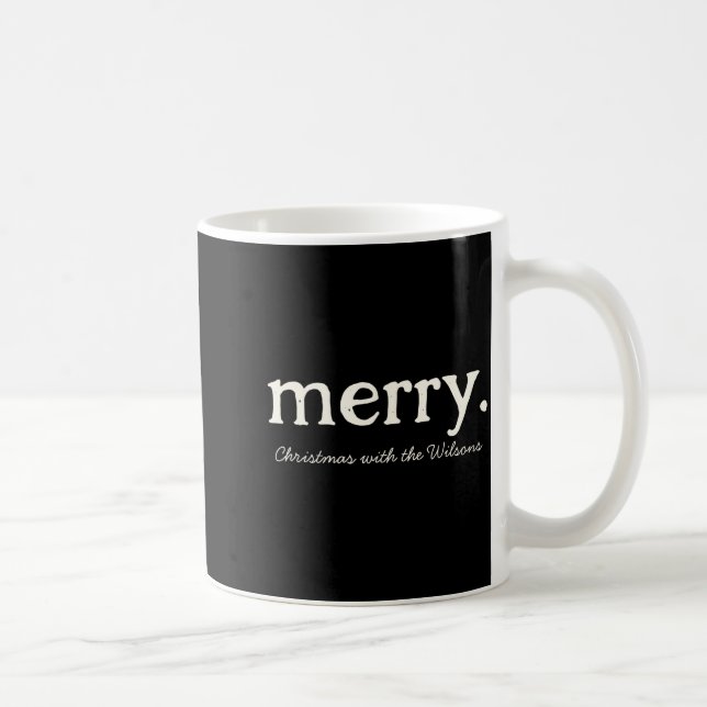 Modern Matching Family Minimalist Merry Christmas  Coffee Mug (Right)