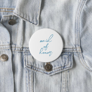 Modern Matching Maid of Honour Bach Party   Blue 7.5 Cm Round Badge