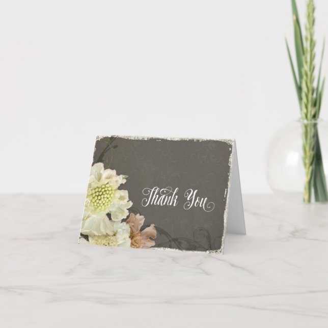 Modern Matching Thank You Notes Painterly Floral (Front)