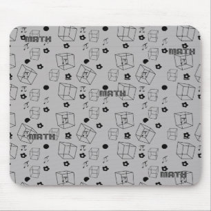 Modern Math Black And White Pattern Mouse Mat
