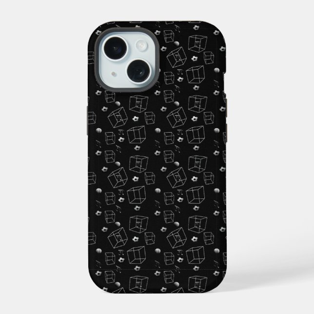 Modern Math Pattern  iPhone 15 Case (Back)