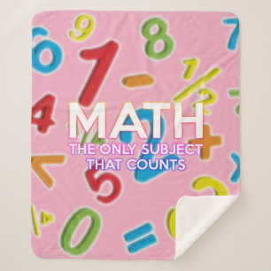 Modern Math Quote Cool Girly Pink Funny Saying Sherpa Blanket