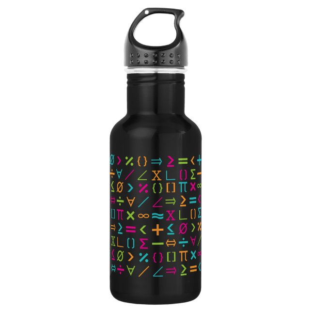 Modern Math Signs & Symbols Pattern 532 Ml Water Bottle (Front)