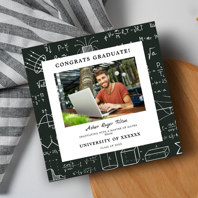 Modern Mathematics Background Elements Graduation Invitation (Creator Uploaded)