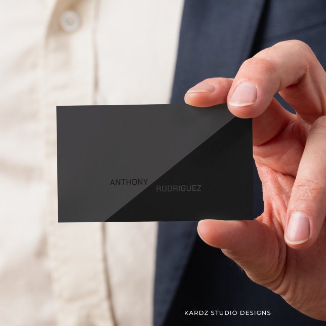 Modern Matte Black Business Card (Front side of card shown in 3.5 x 2.0 inch, add your  name and details on the backside.)