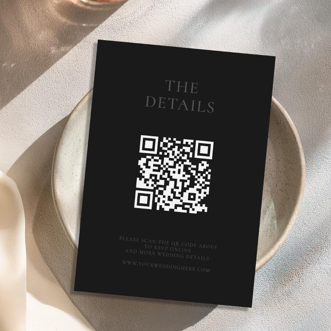 Modern Matte Black Minimal Wedding Enclosure Card (Creator Uploaded)