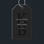 Modern Matte Black Monogram Minimalist Wedding Gift Tags<br><div class="desc">Create your own personalised wedding favour tags featuring modern monogram typography and minimalist graphic design in matte black colour.</div>