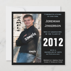 Modern Mature Student Graduation Party Invitation