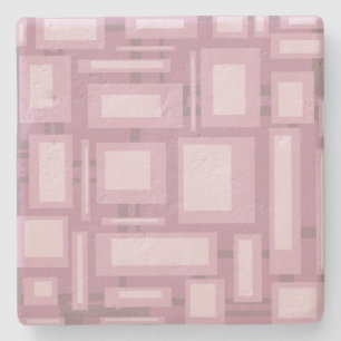 Modern Mauve Abstract Stone Coaster