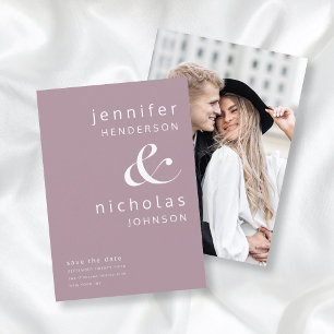 Modern Mauve Ampersand Photo Save The Date