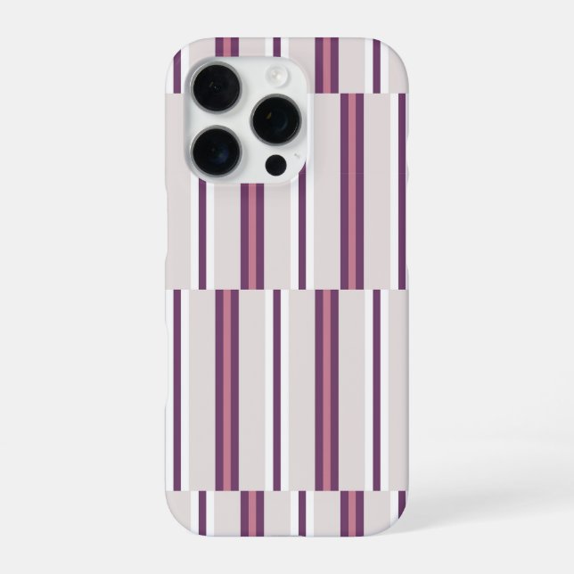 Modern Mauve and Plum Stripe iPhone Case (Back)