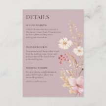 Modern Mauve Botanical Wedding Details