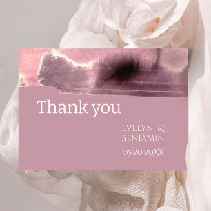 Modern Mauve Dusty Rose Thank You Card