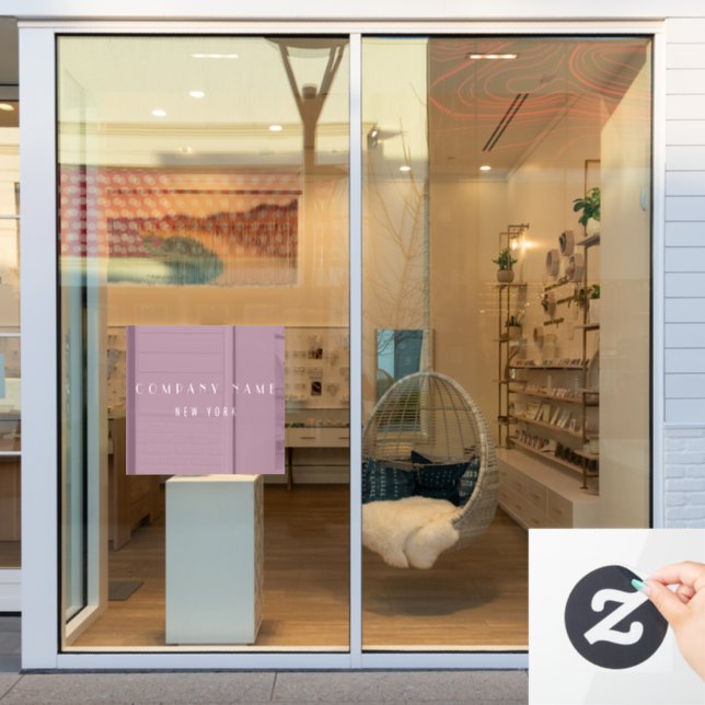 Modern Mauve Luxury Company Typography Business Window Cling (Store Window)