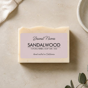 Modern mauve simple cosmetics soap label