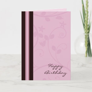 Modern Mauve Swirl Birthday Card