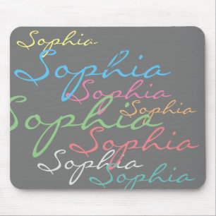 Modern Maximalist Custom Name Unique Typography Mouse Mat