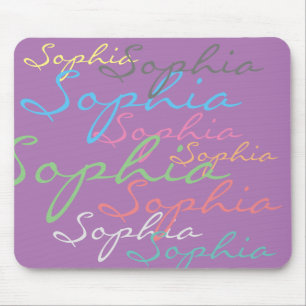 Modern Maximalist Custom Name Unique Typography Mouse Mat
